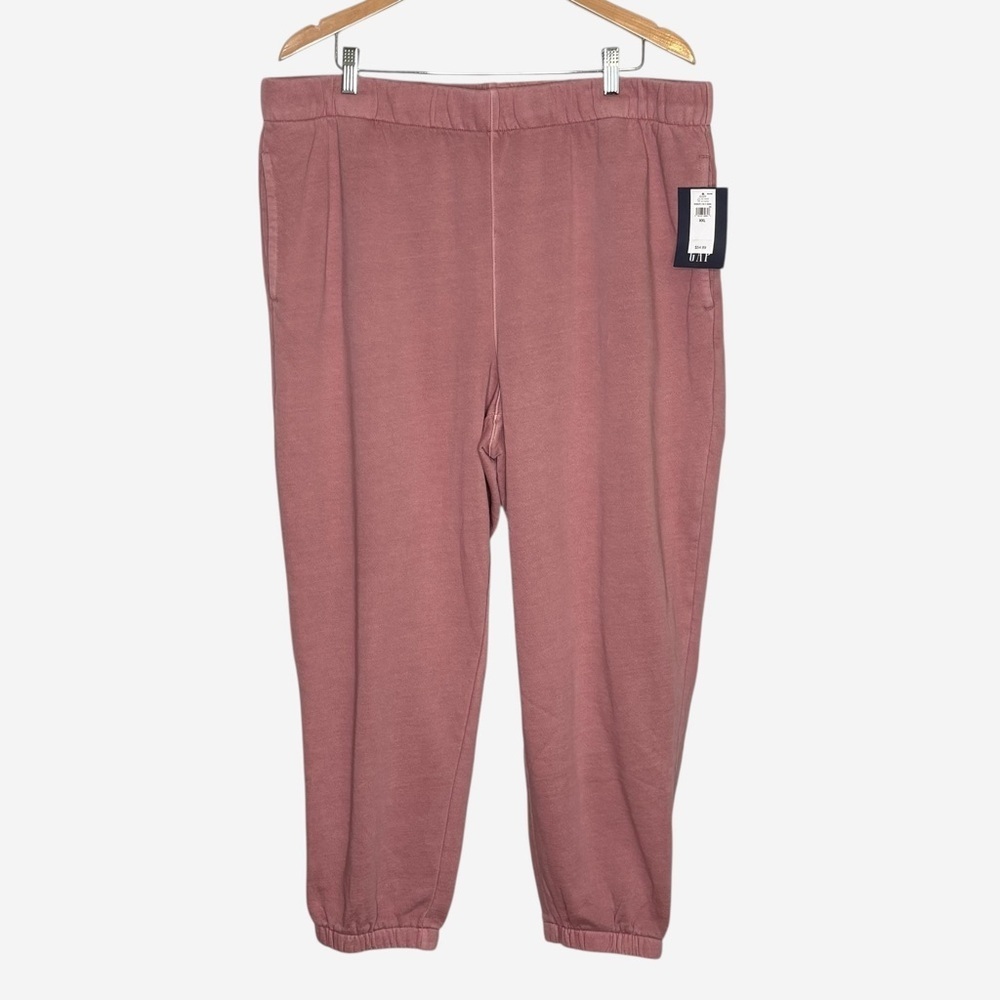 NWT GAP Brushed Fleece Joggers Size 2XL XXL Antique Pink Elastic Waist Ankle - Picture 4 of 13